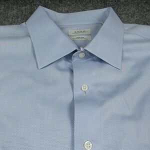 Enro Shirt Mens 19 34/35 Big Dress Blue Geometric Diamond Non Iron‎ Long Sleeve